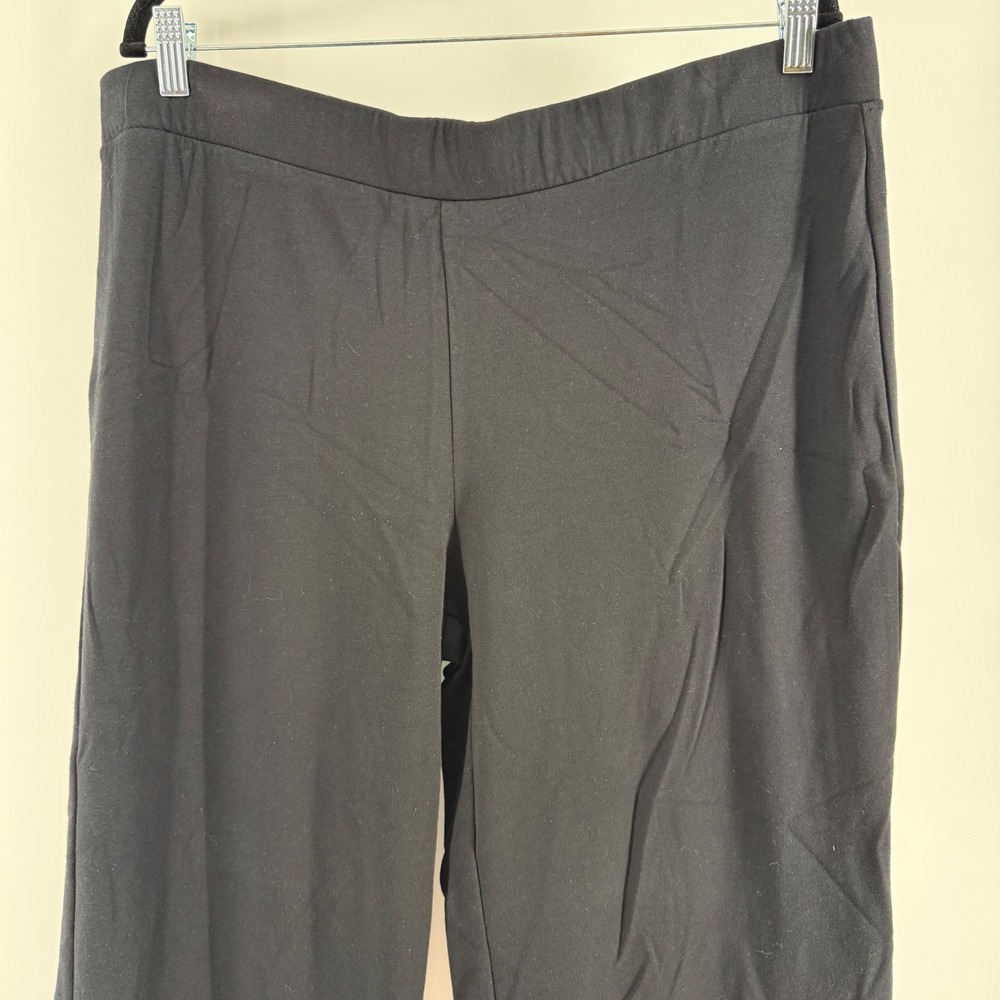 Chalet Black Wide Leg Knit Pants XL Cotton Modal Spandex Made in USA F8119
